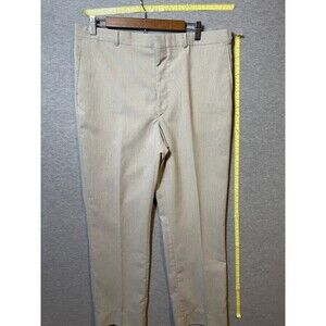 Men's Classic Fit Flat Front Dress Pants Khaki Tan Size 34x30